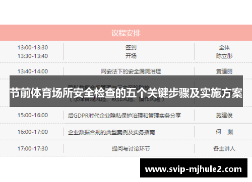 节前体育场所安全检查的五个关键步骤及实施方案